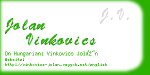 jolan vinkovics business card